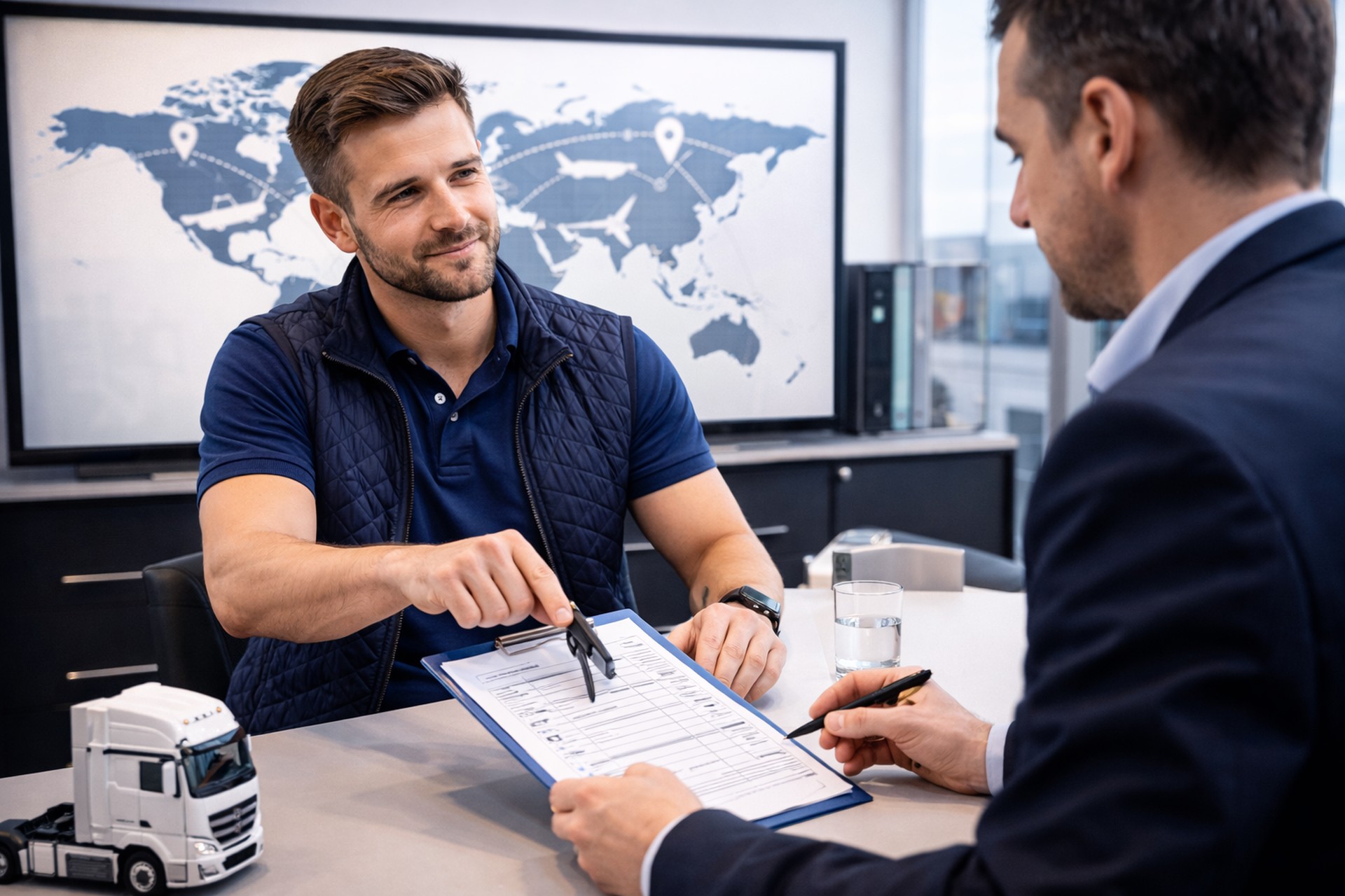 LKW am Einsatzort im Ausland