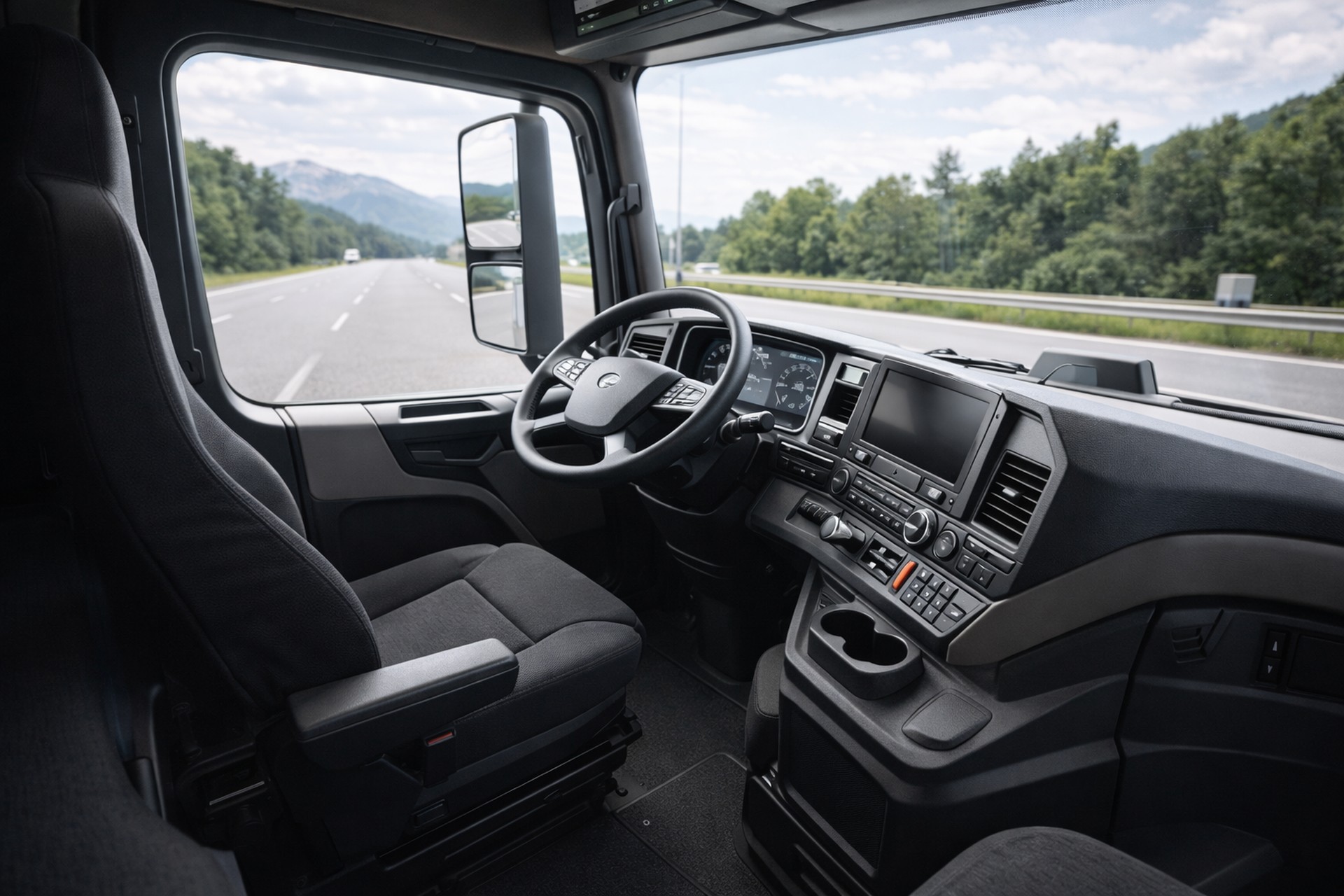 Leeres LKW-Cockpit